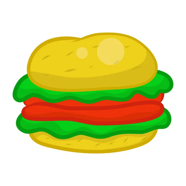 Hamburger Isolated Illustration White Background — Stock Vector