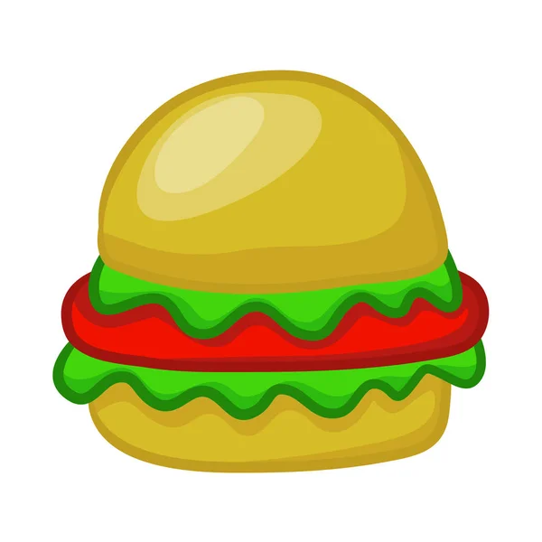 Гамбургер Ізольована Ілюстрація Білому Тлі — стоковий вектор
