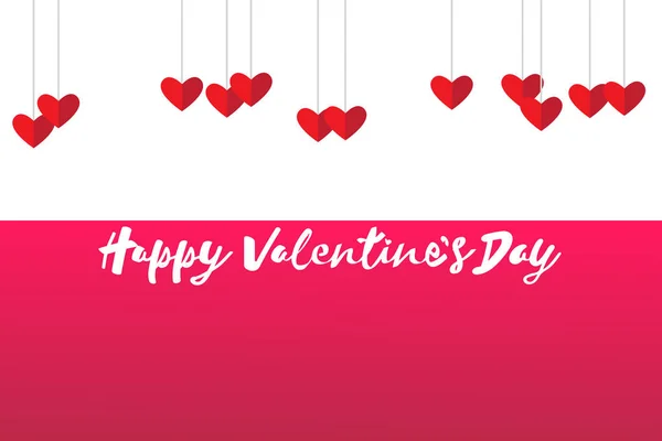 Happy Valentine Day Yazı Ile Tebrik Kartı — Stok Vektör