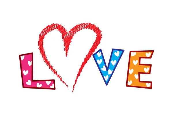 Love Text Valentine Day — Stock Vector