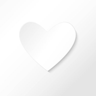 Beyaz Kağıt Kalp Beyaz Arkaplanda