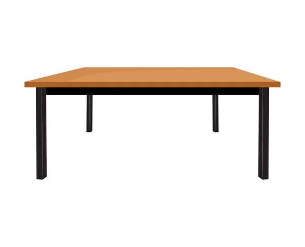 木製のテーブル白の背景に孤立イラスト — ストックベクタ