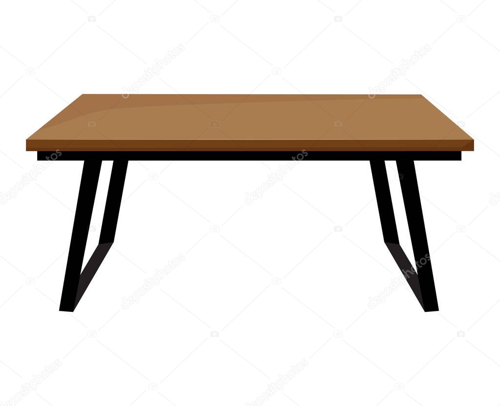 Wooden table isolated illustration on white background