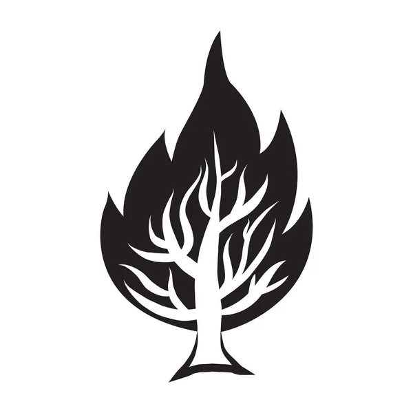 Icône de feu de forêt illustration isolée sur fond blanc — Image vectorielle