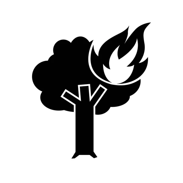 Icône de feu de forêt illustration isolée sur fond blanc — Image vectorielle