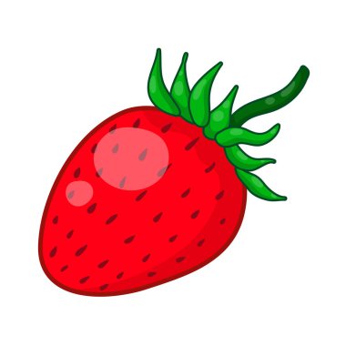 Beyaz arka plan üzerinde çilek izole illüstrasyon