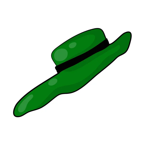 Grön hatt isolerade illustration på vit bakgrund — Stock vektor