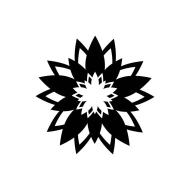 Beyaz arkaplanda çiçek simgesi izole edildi