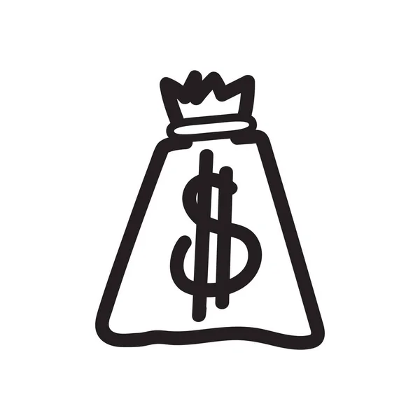 Icono de bolsa de dinero ilustración aislada sobre fondo blanco — Vector de stock