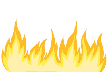 Yangın alev beyaz arka plan üzerinde izole illüstrasyon