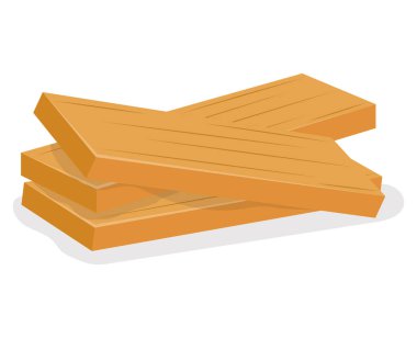 Beyaz arka plan üzerinde ahşap plakalar izole illüstrasyon