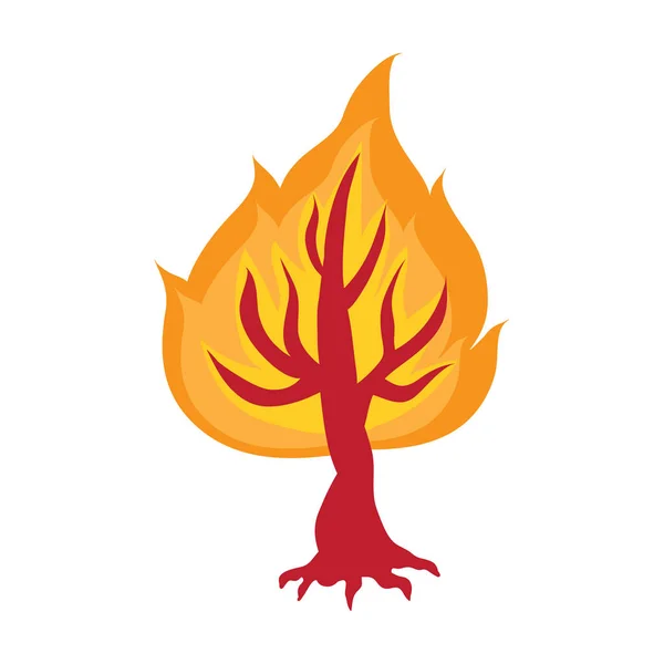 Icône de feu de forêt illustration isolée sur fond blanc — Image vectorielle