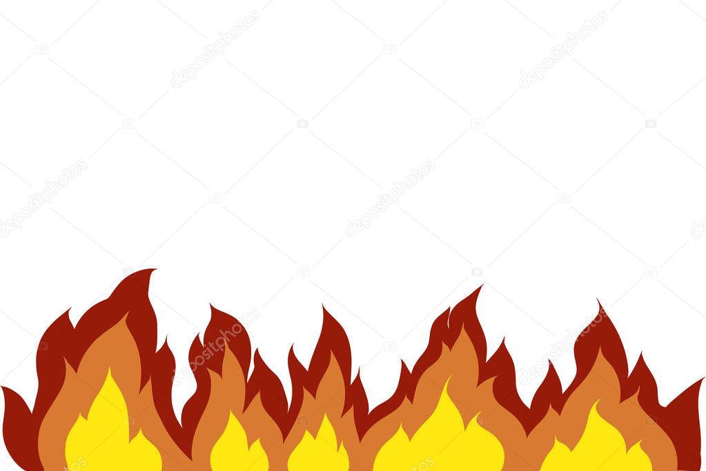 Fire flame isolated illustration on white background