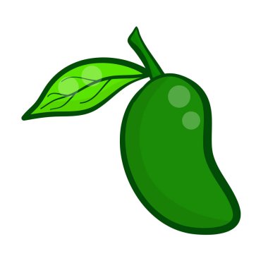 Mango meyve ve beyaz arka plan üzerinde izole yaprak