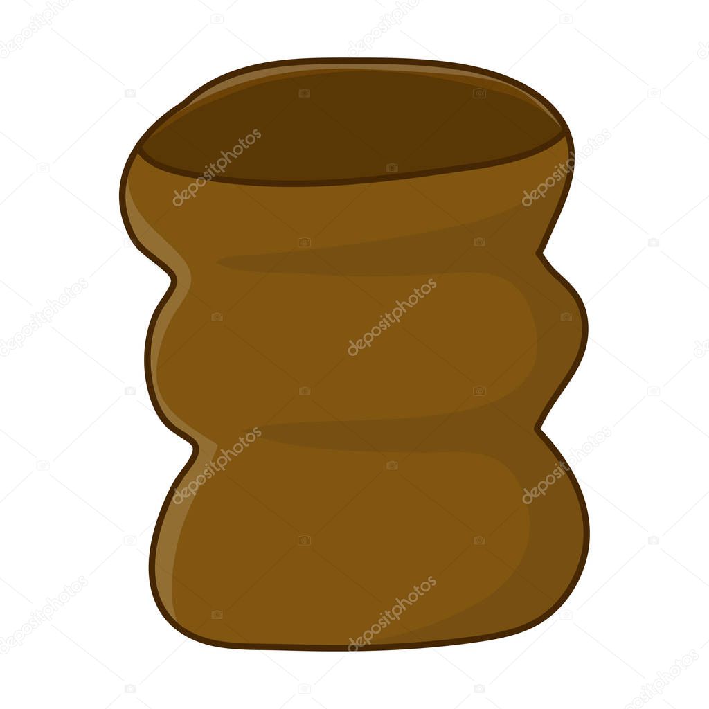 Clay cup isolated illustration on white background