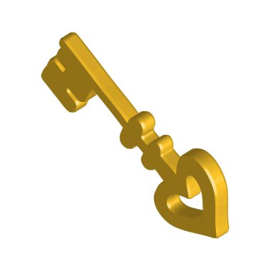 antika altın anahtar izole resimde beyaz arka plan üzerinde