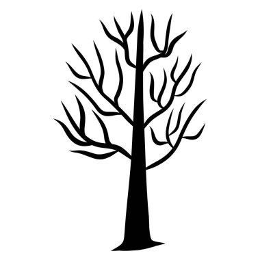 Beyaz arkaplanda ağaç silueti izole edilmiş