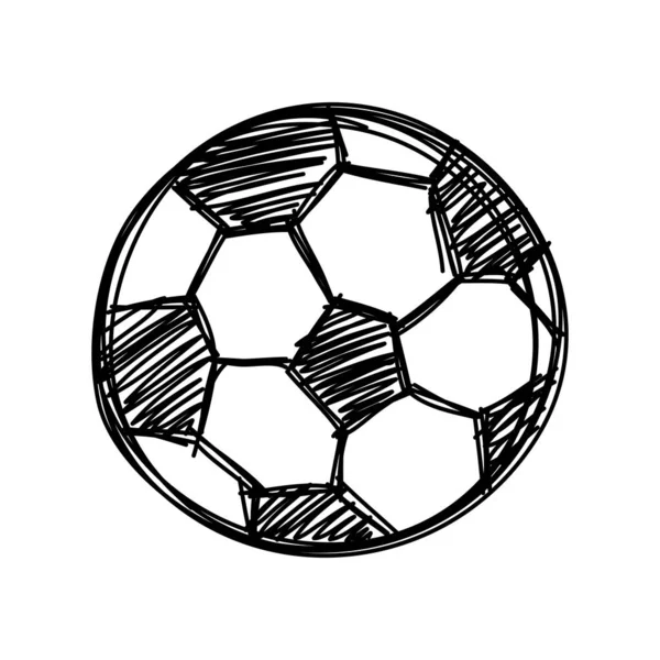 手在白色背景上绘制足球球分离图 — 图库矢量图片