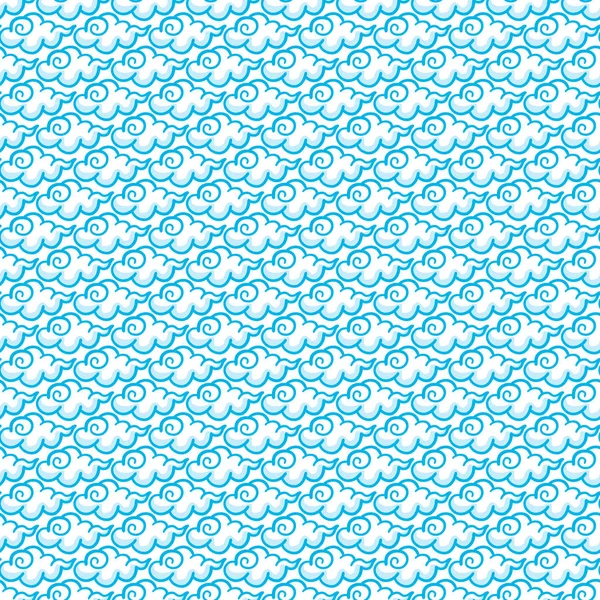 Azul nublado em estilo chinês, fundo sem costura. Ilustre vetor — Vetor de Stock