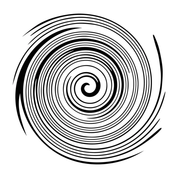 Cirkelvormige gedraaide Swirl geïsoleerd op witte achtergrond — Stockvector