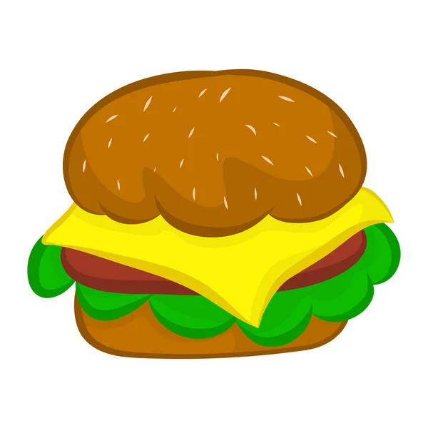 Hamburger isolierte Abbildung auf weißem Hintergrund — Stockvektor