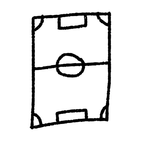 Dessin à la main Terrain de football ou de soccer isolé sur fond blanc — Image vectorielle