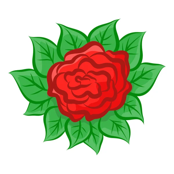 Червона квітка ізольована ілюстрація на білому тлі — стоковий вектор