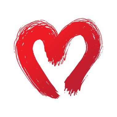 Kalp şekli ile fırça boyama