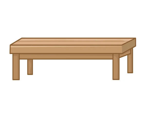 Tabel kayu diisolasi ilustrasi pada latar belakang putih - Stok Vektor