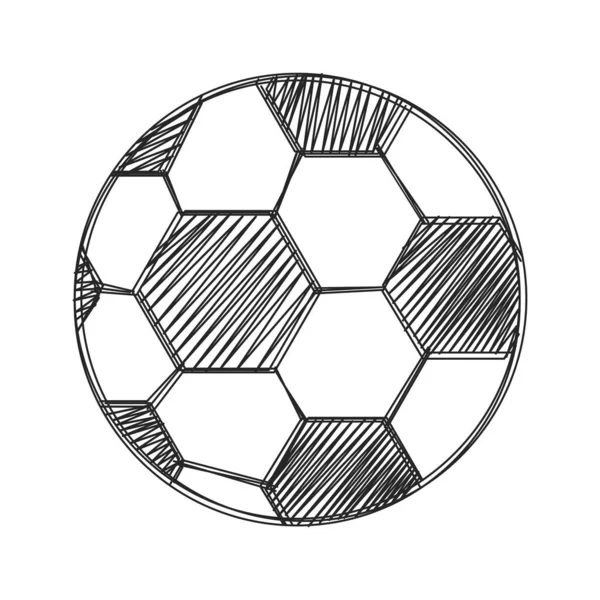 手在白色背景上绘制足球球分离图 — 图库矢量图片