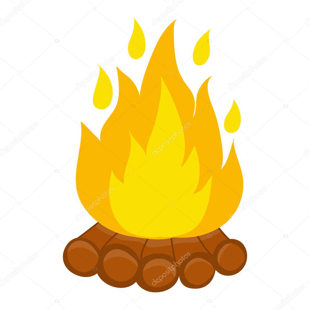 campfire isolated illustration on white background