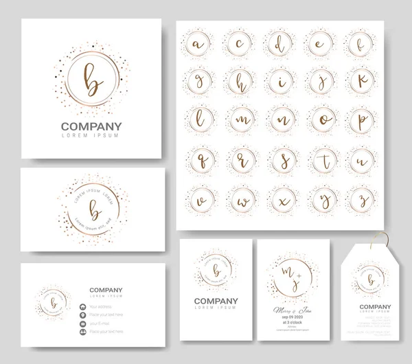 Templat logo premium untuk pernikahan, logo, kartu nama, banner, lencana, pencetakan, produk, package.vector ilustrasi - Stok Vektor