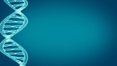 Dna. Soyut 3d poligonal tel kafes Dna molekülü sarmal spiral. Tıp bilimi arka plan.