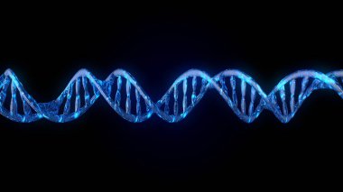DNA kodu. Soyut 3d poligonal tel kafes Dna molekülü sarmal spiral.