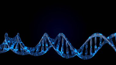 DNA kodu. Soyut 3d poligonal tel kafes Dna molekülü sarmal spiral.