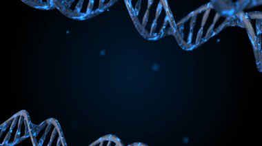 DNA kodu. Soyut 3d poligonal tel kafes Dna molekülü sarmal spiral.