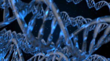 DNA kodu. Soyut 3d poligonal tel kafes Dna molekülü sarmal spiral.