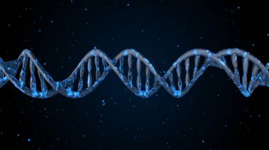 DNA kodu. Soyut 3d poligonal tel kafes Dna molekülü sarmal spiral.