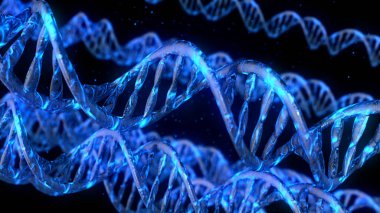 DNA kodu. Soyut 3d poligonal tel kafes Dna molekülü sarmal spiral.