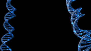 DNA kodu. Soyut 3d poligonal tel kafes Dna molekülü sarmal spiral.