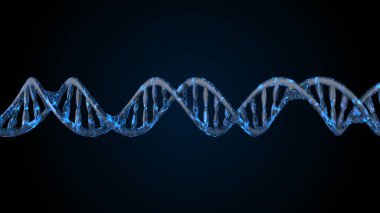 DNA kodu. Soyut 3d poligonal tel kafes Dna molekülü sarmal spiral.