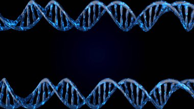DNA kodu. Soyut 3d poligonal tel kafes Dna molekülü sarmal spiral.