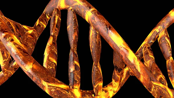 DNA kodu. Soyut 3d poligonal tel kafes Dna molekülü sarmal spiral.