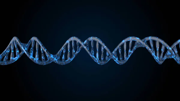 Codice Dna Astratto Poligonale Wireframe Dna Molecola Elica Spirale — Foto Stock