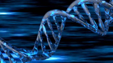 DNA kodu. Soyut 3d poligonal tel kafes Dna molekülü sarmal spiral. Döngü animasyonu.