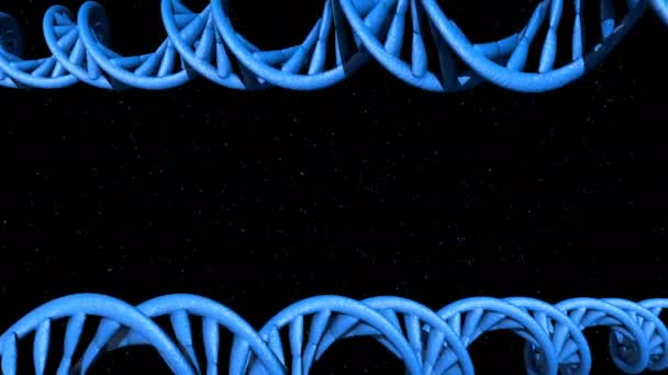 Dnaコード抽象的な3DポリゴンワイヤフレームDna分子らせん ループ アニメーション — ストック動画