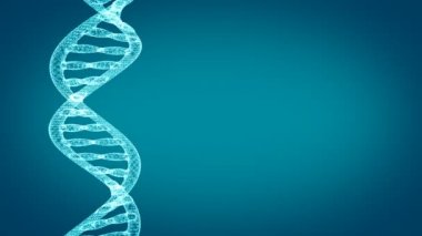 DNA kodu. Soyut 3d poligonal tel kafes Dna molekülü sarmal spiral. Döngü animasyonu.