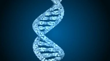 DNA kodu. Soyut 3d poligonal tel kafes Dna molekülü sarmal spiral. Döngü animasyonu.