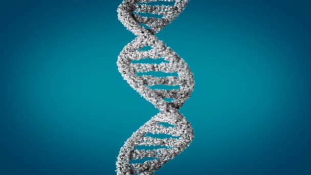 Dna Kodu Soyut Poligonal Tel Kafes Dna Molekülü Sarmal Spiral — Stok video