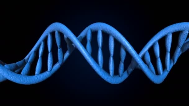 Dna Code Einfliegen Abstrakte Polygonale Drahtstruktur Dna Molekül Helix Spirale — Stockvideo